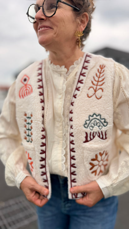 🌸Gilet Diane Brodé Dodo