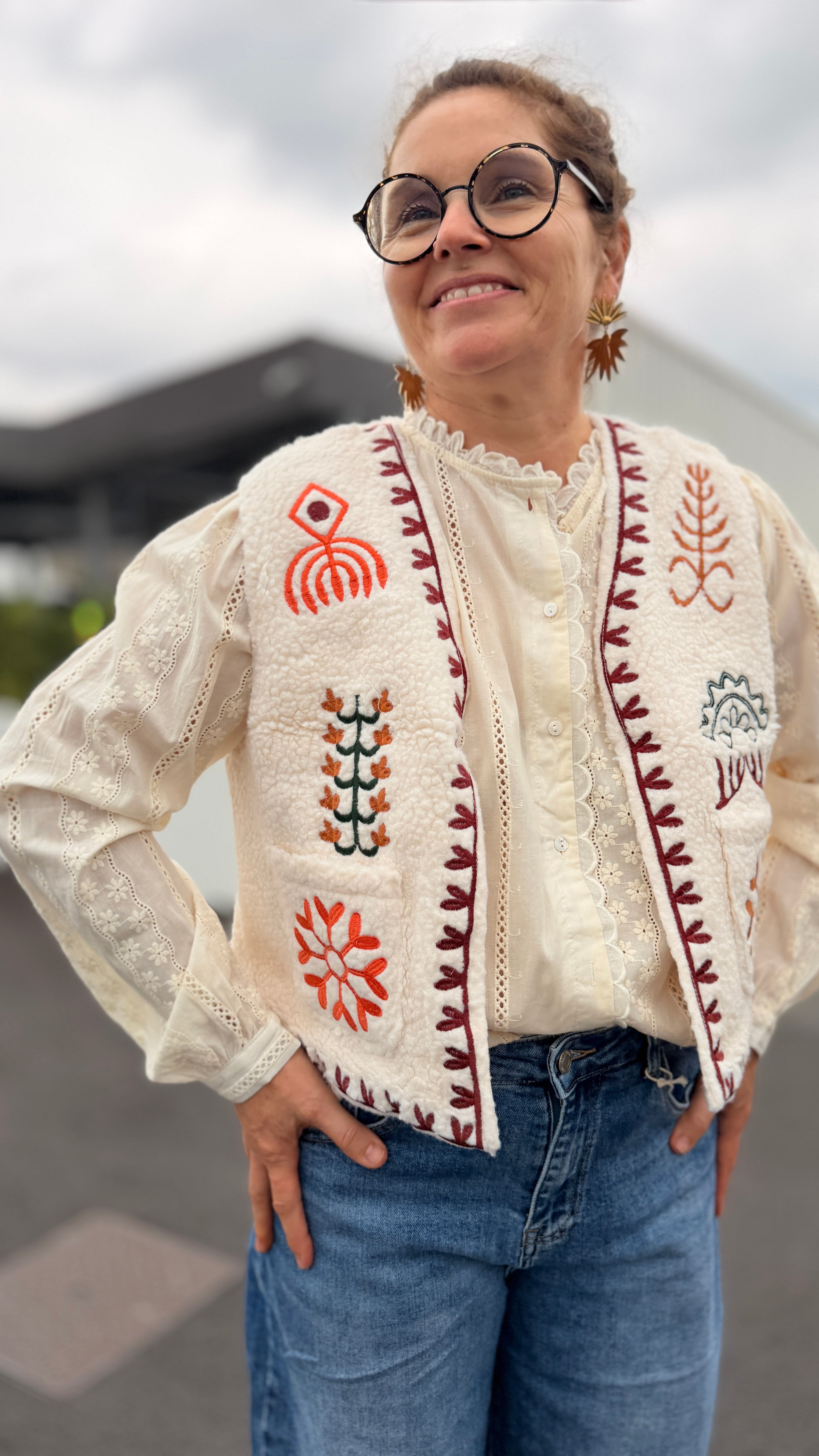 🌸Gilet Diane Brodé Dodo