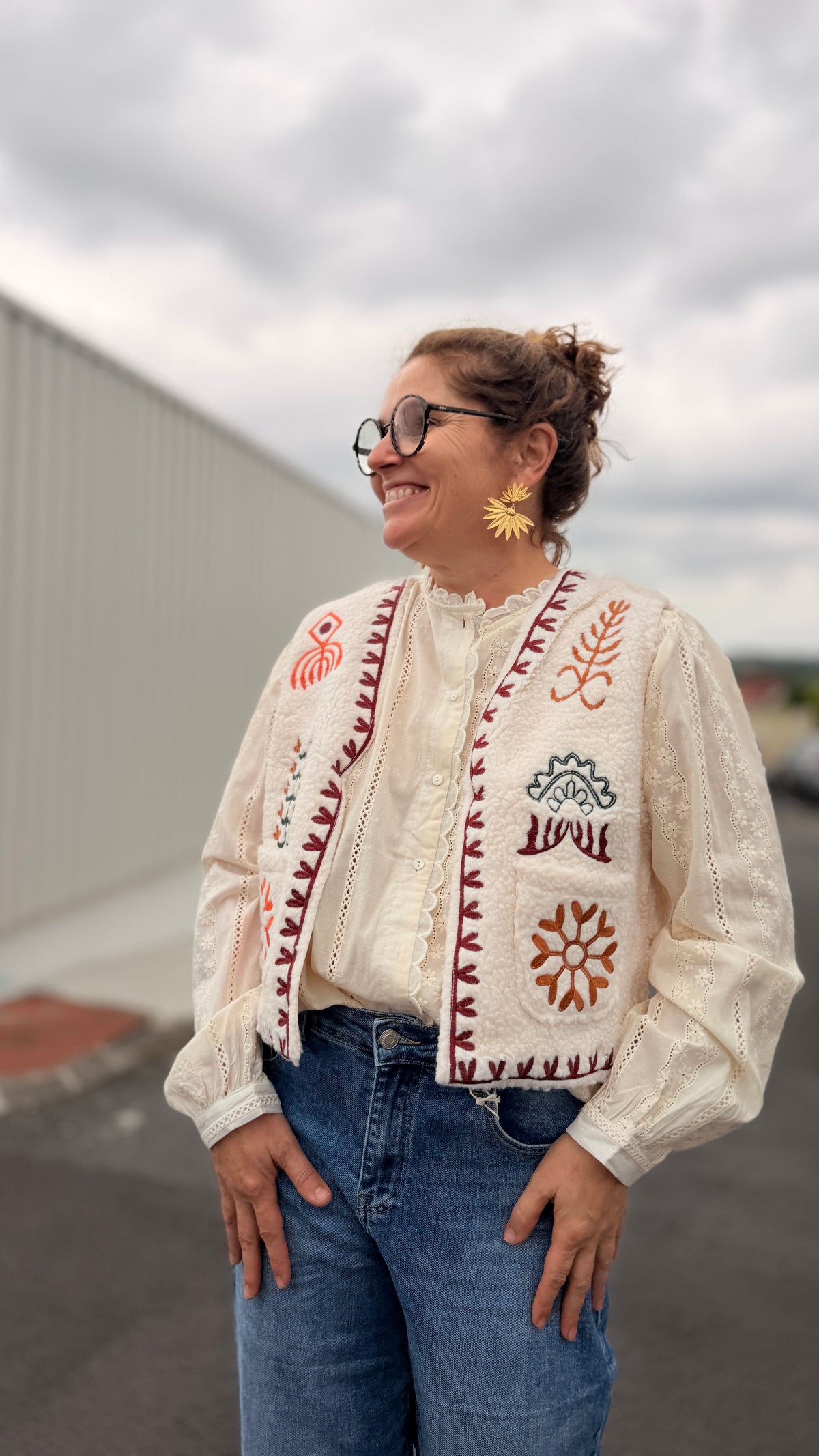 🌸Gilet Diane Brodé Dodo