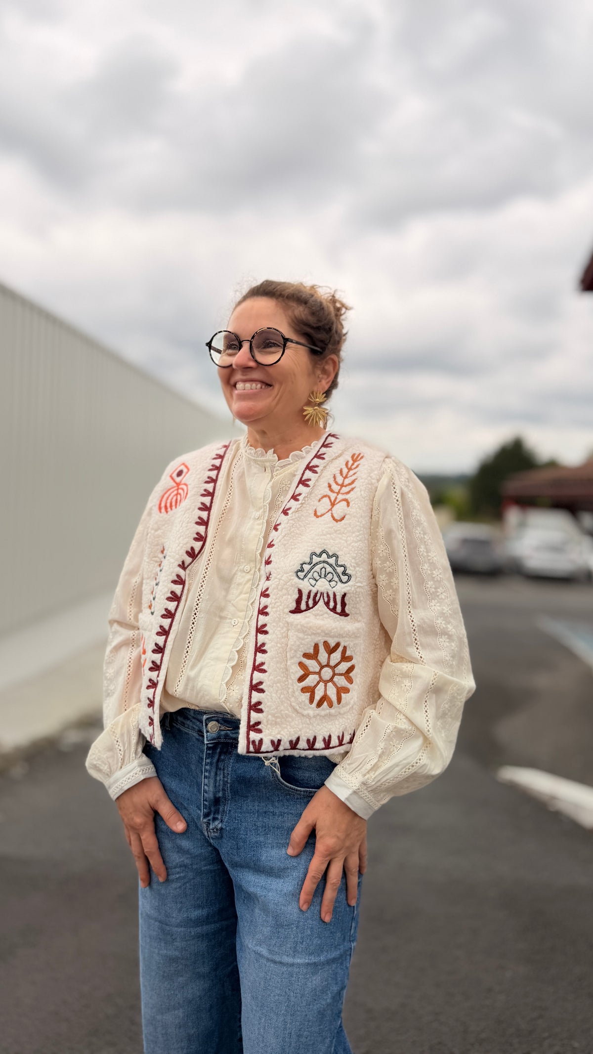 🌸Gilet Diane Brodé Dodo