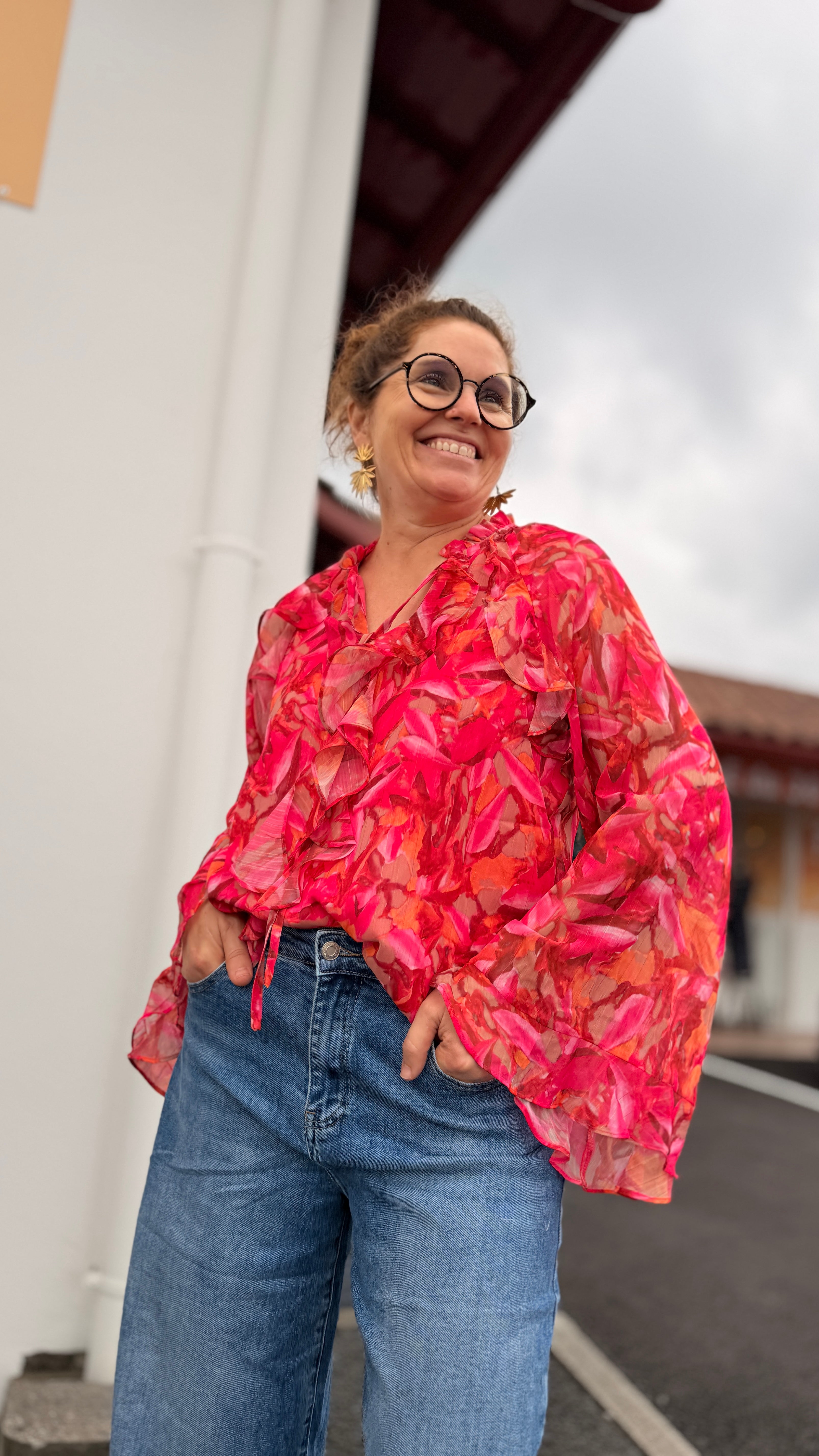 🌸 Blouse Rosalia fleurie à volants – Fluide et féminine