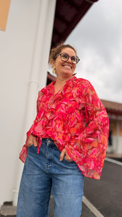 🌸 Blouse Rosalia fleurie à volants – Fluide et féminine