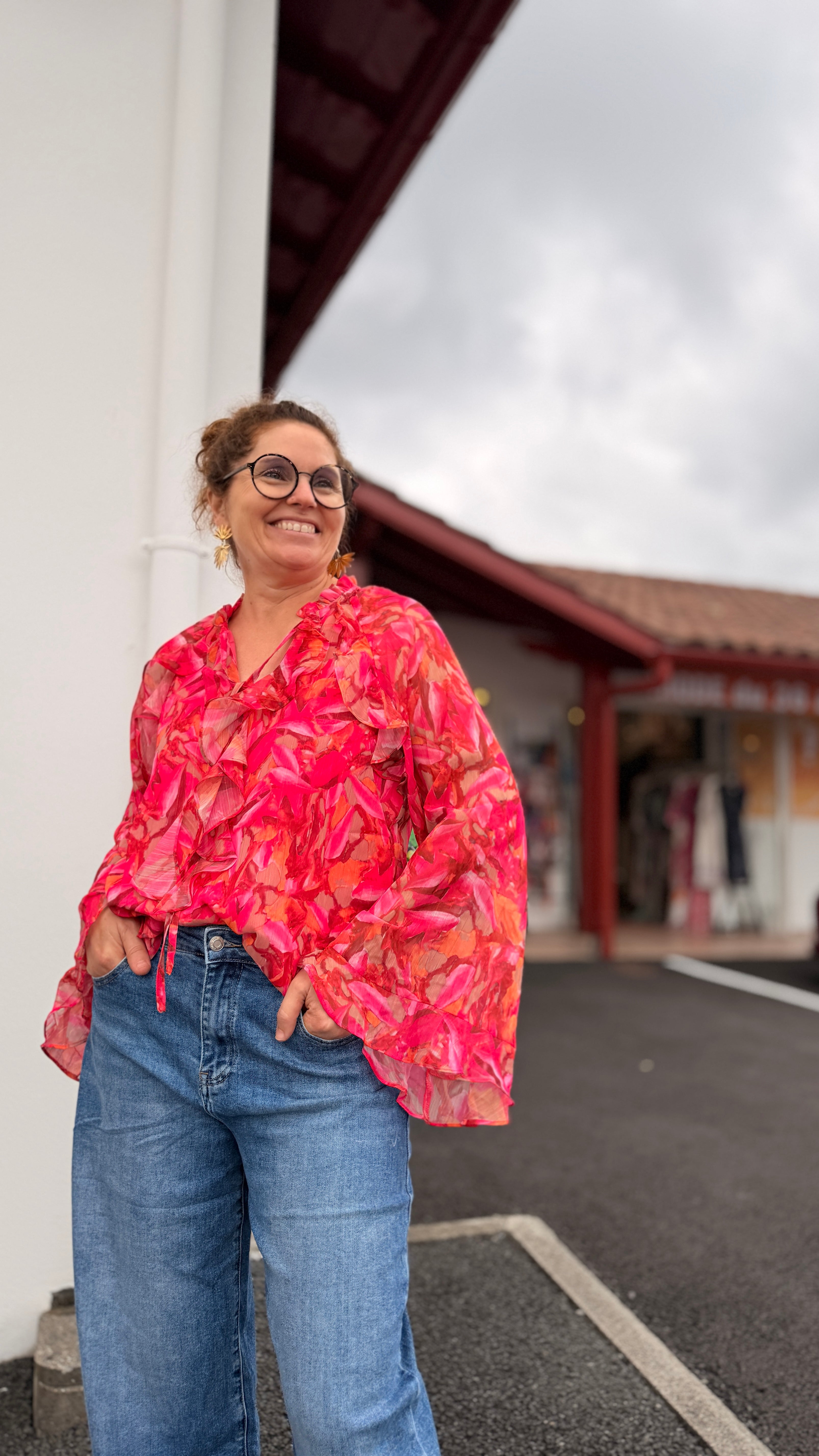 🌸 Blouse Rosalia fleurie à volants – Fluide et féminine