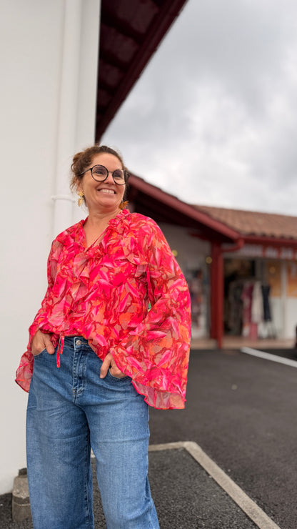 🌸 Blouse Rosalia fleurie à volants – Fluide et féminine