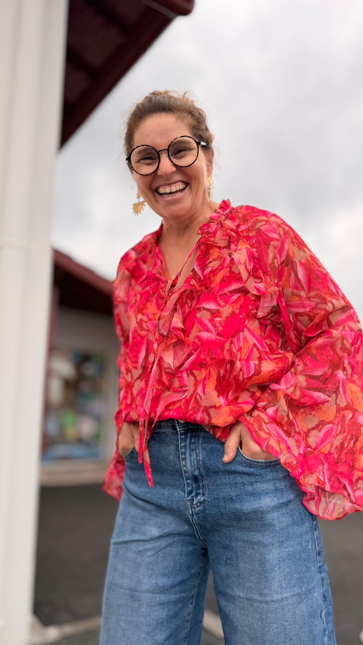 🌸 Blouse Rosalia fleurie à volants – Fluide et féminine