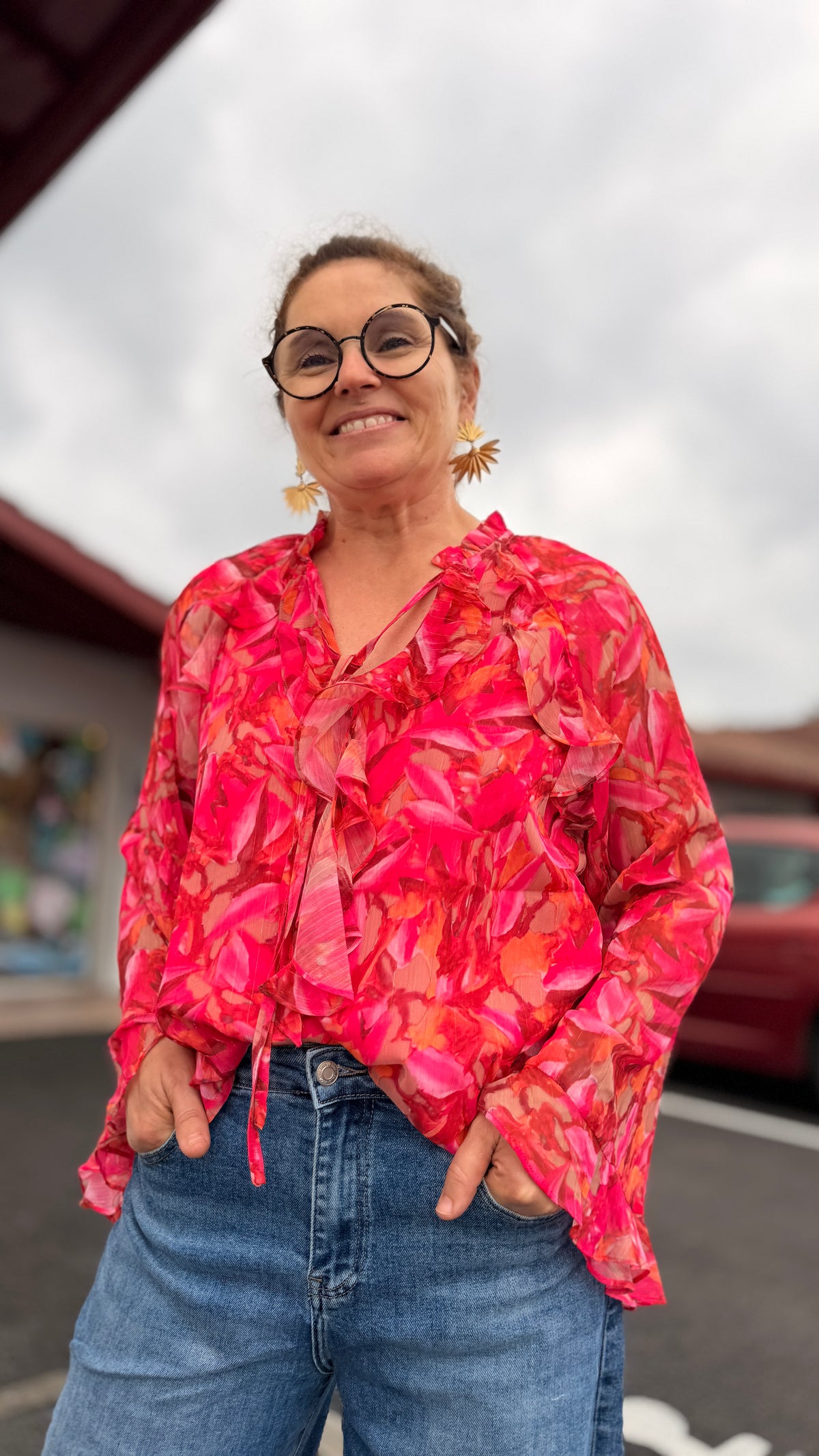 🌸 Blouse Rosalia fleurie à volants – Fluide et féminine