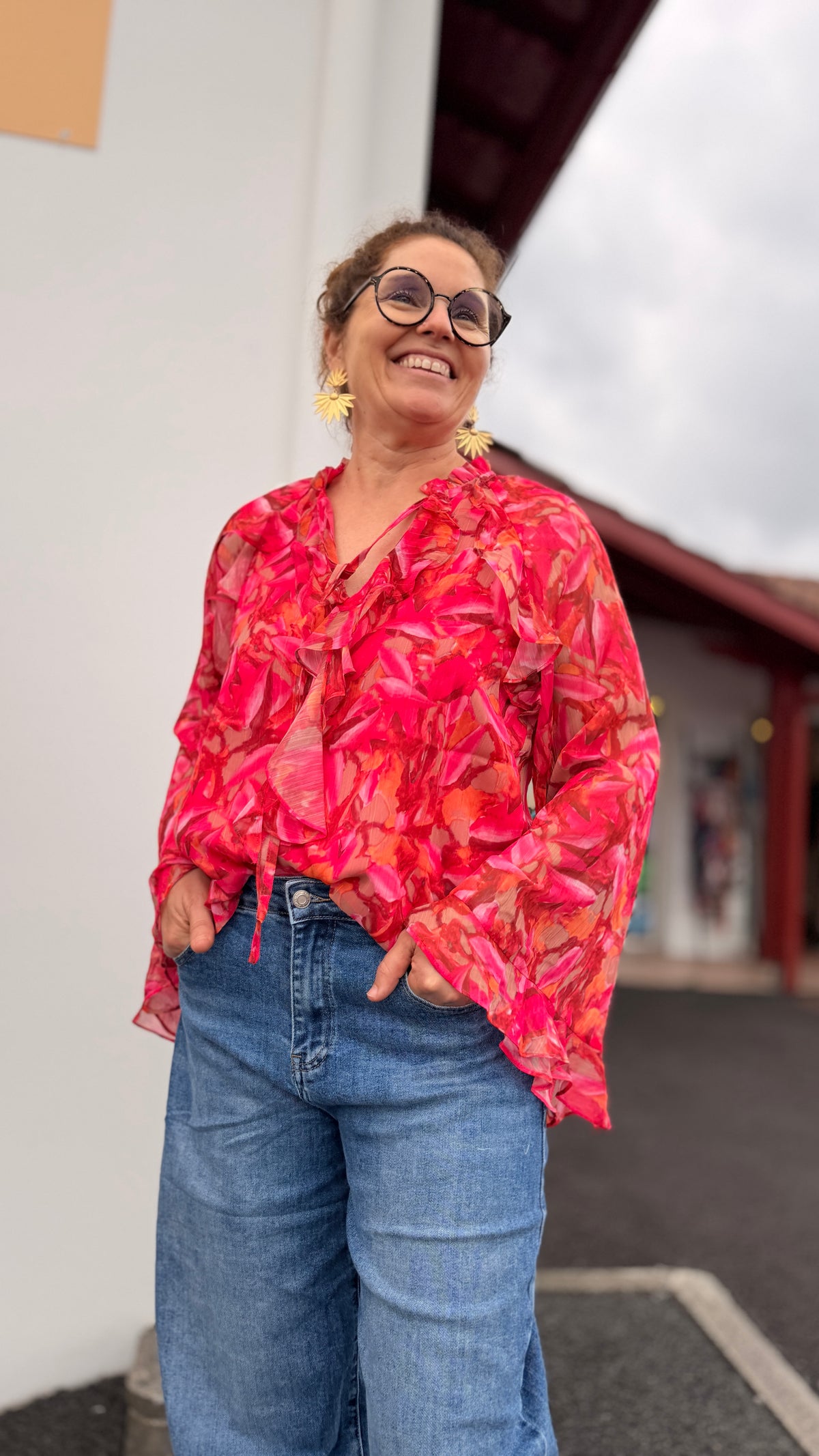 🌸 Blouse Rosalia fleurie à volants – Fluide et féminine