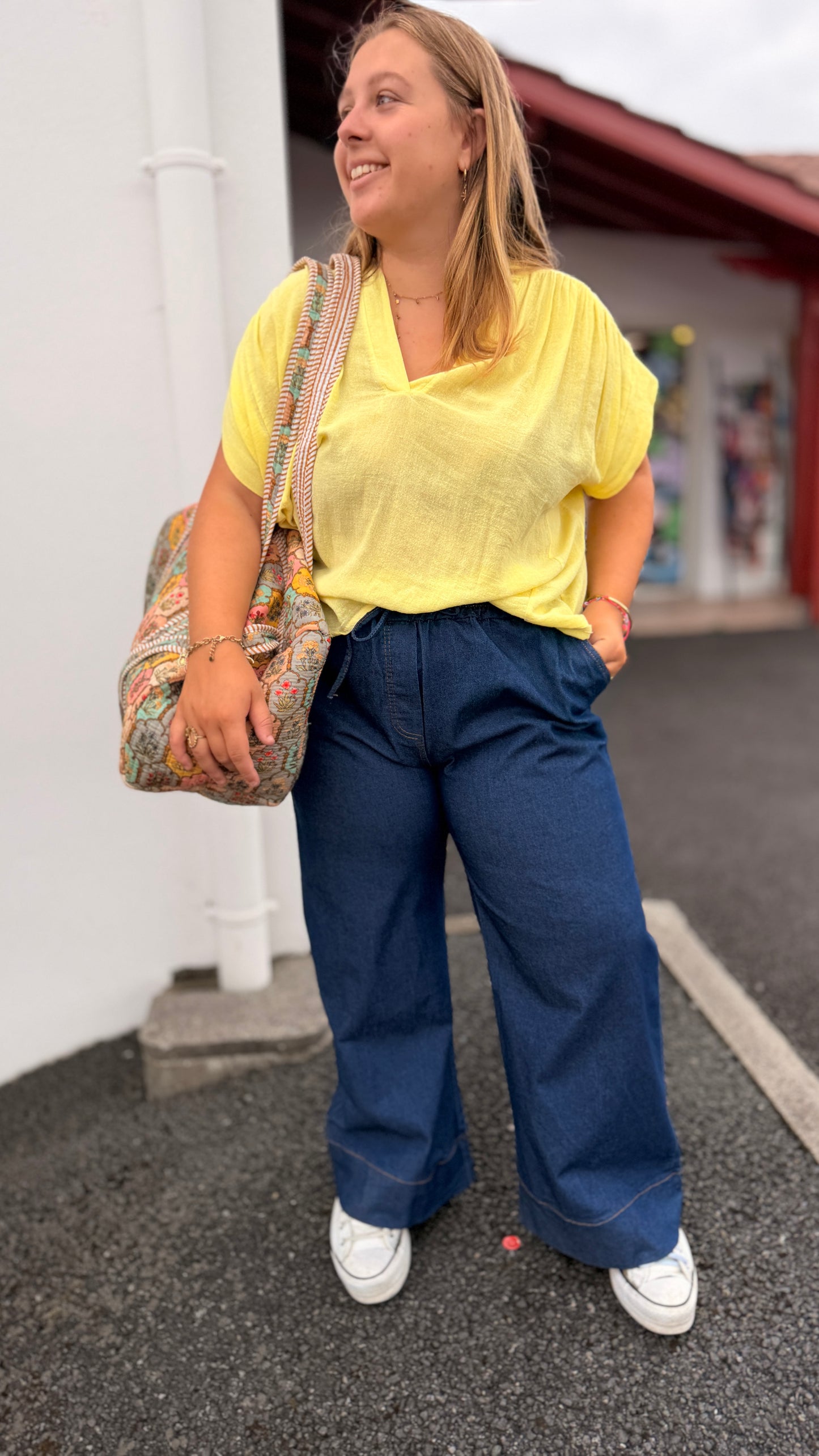 👖Pantalon Sophia – Effet Jean Grande Taille