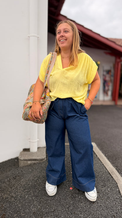 👖Pantalon Sophia – Effet Jean Grande Taille