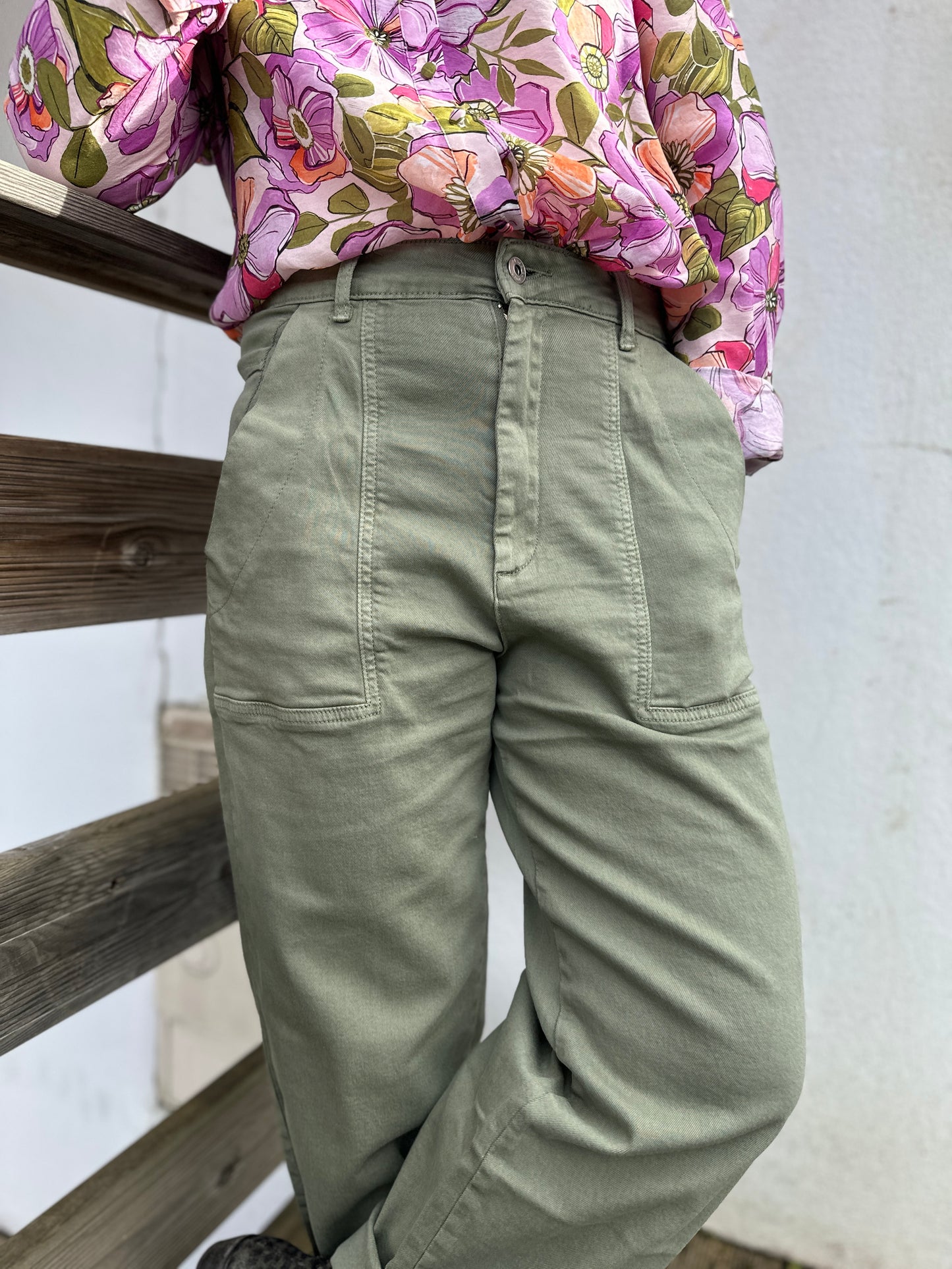 👖 Pantalon barrel Lison en toile – Coupe ballon moderne