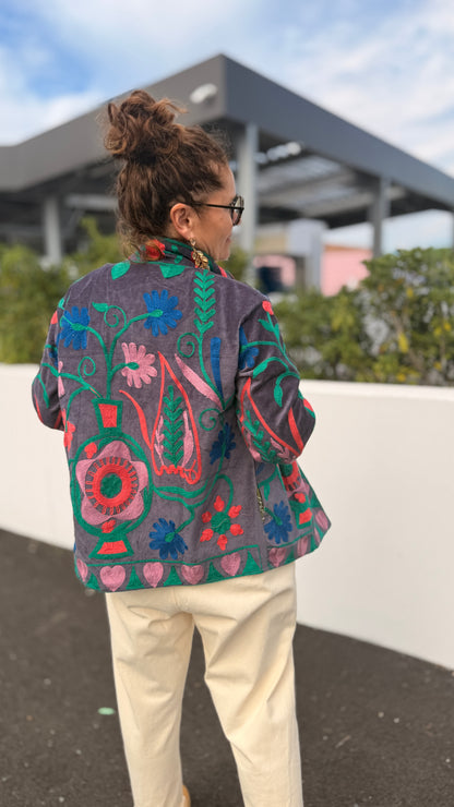 ✨Veste Louison – Brodée Colorée Coton