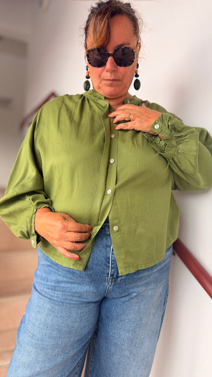 ✨Blouse Hélia – Fluide Manches Bouffantes