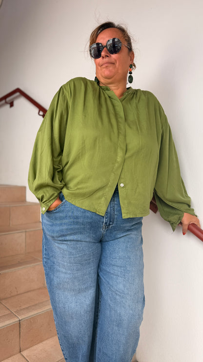 ✨Blouse Hélia – Fluide Manches Bouffantes