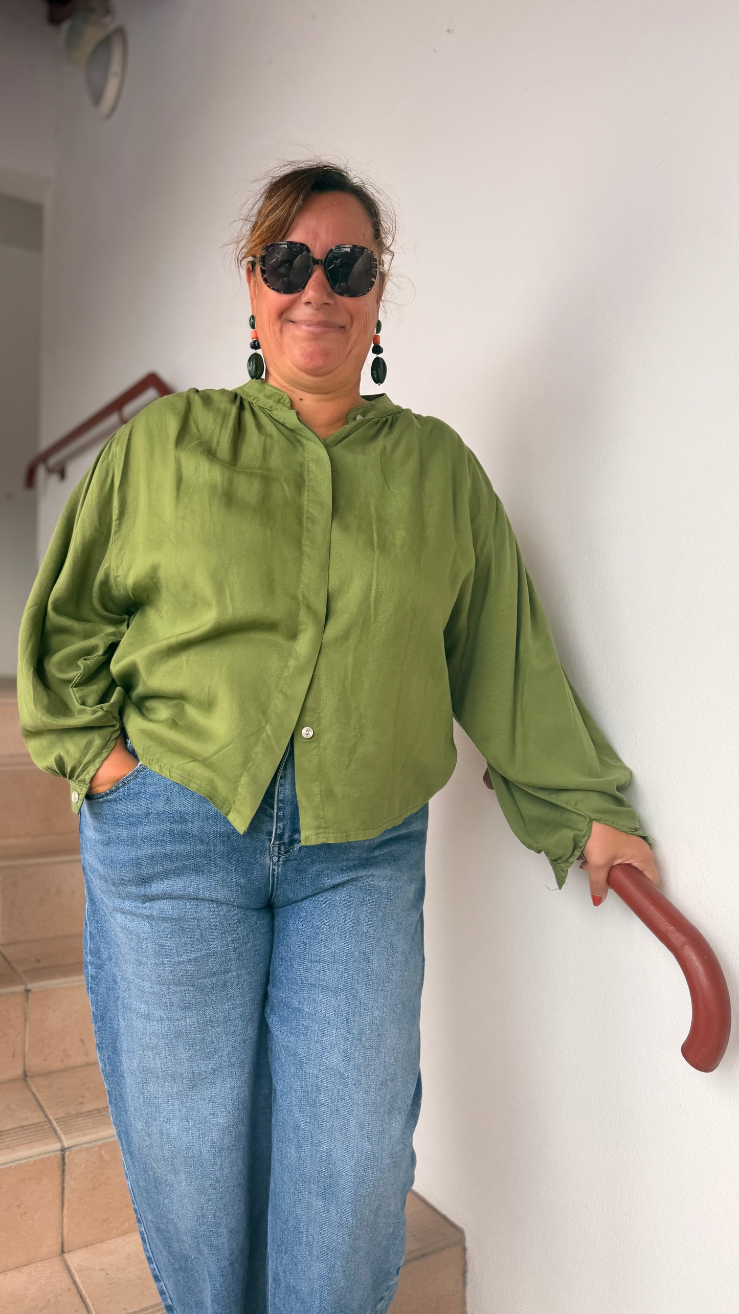 ✨Blouse Hélia – Fluide Manches Bouffantes