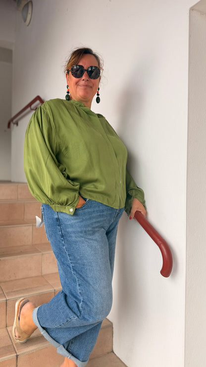 👖Jean Barrel Lucy – Bleu Grande taille