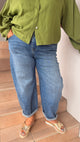 👖Jean Barrel Lucy – Bleu Grande taille