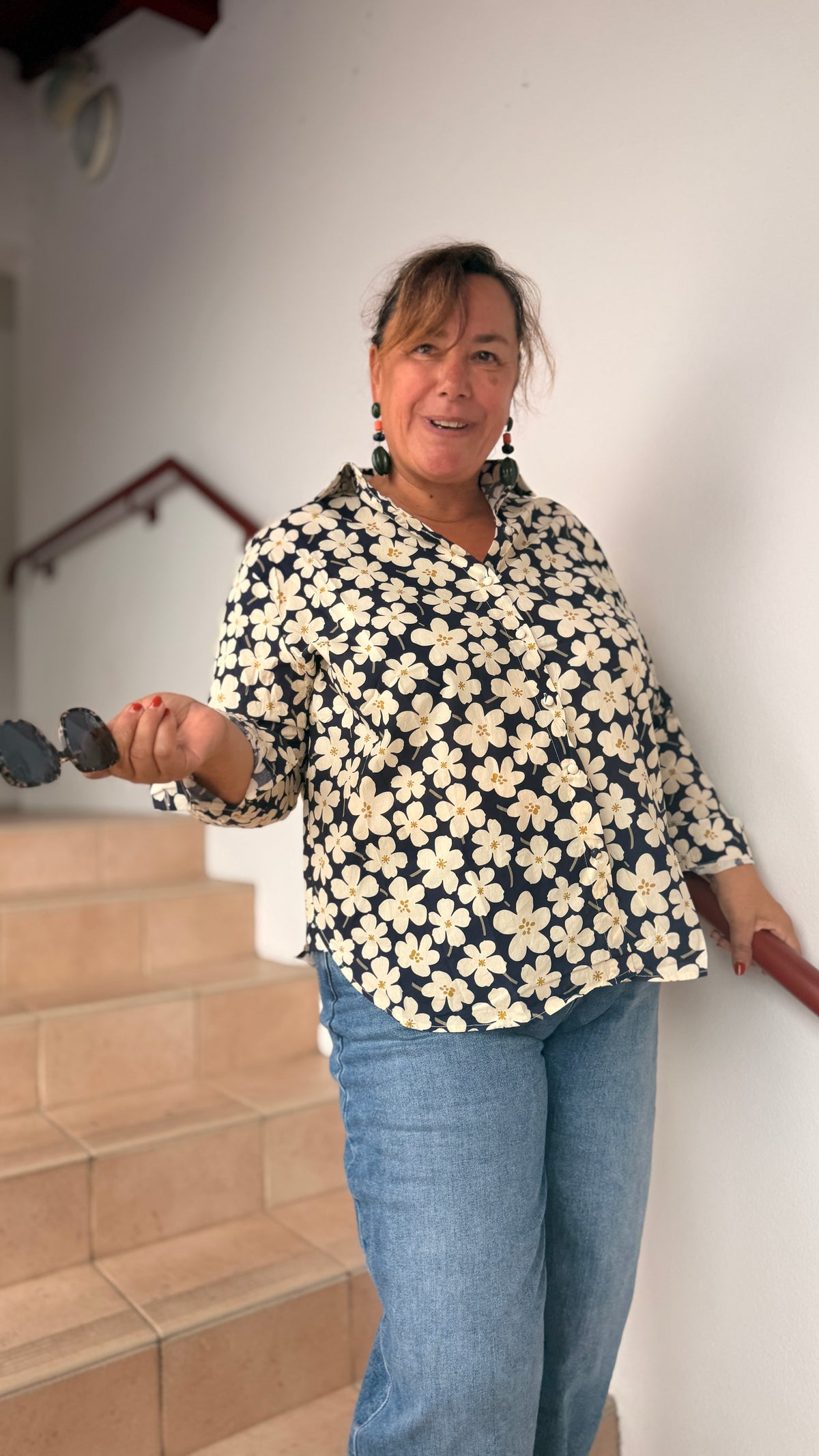 🌼Chemise Marra – Bleu marine marguerite
