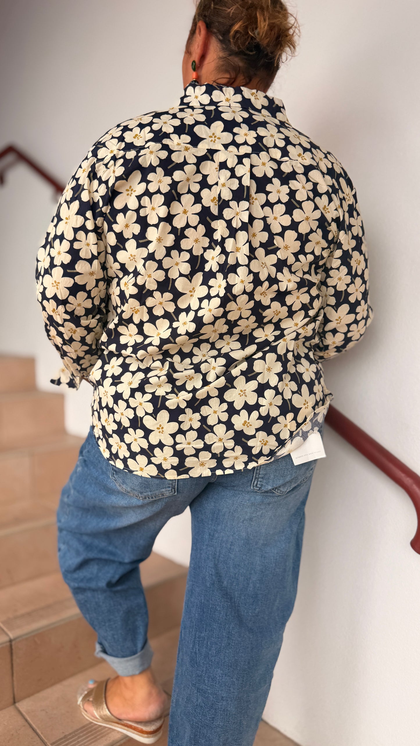 🌼Chemise Marra – Bleu marine marguerite