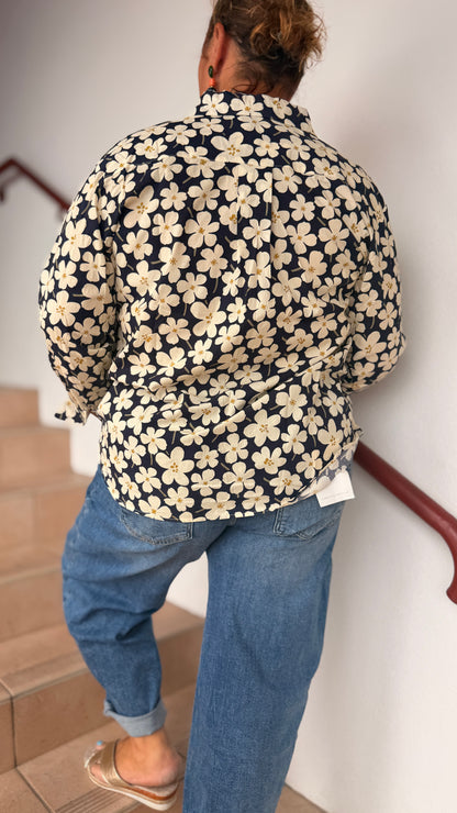 🌼Chemise Marra – Bleu marine marguerite