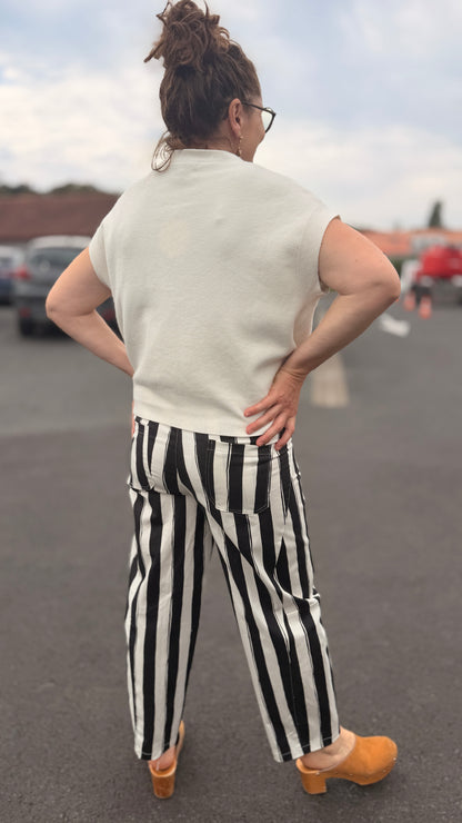 ✨Pantalon Barrel Elena - Rayure coloré