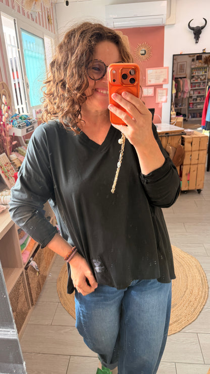 🖤Tee-Shirt Elisa – Uni Manches Longues