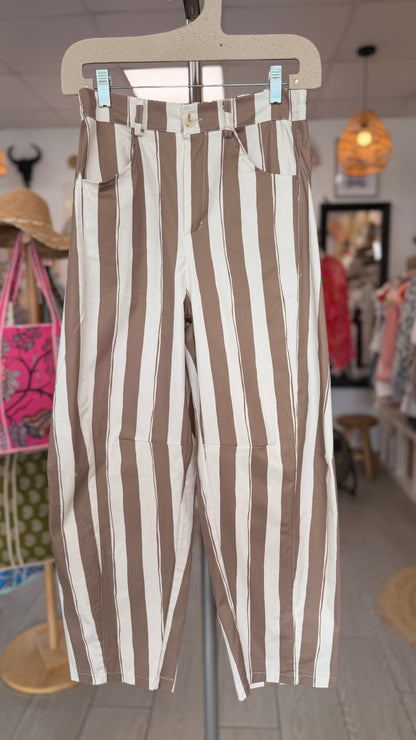 ✨Pantalon Barrel Elena - Rayure coloré
