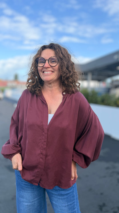 ✨Blouse Hélia – Fluide Manches Bouffantes