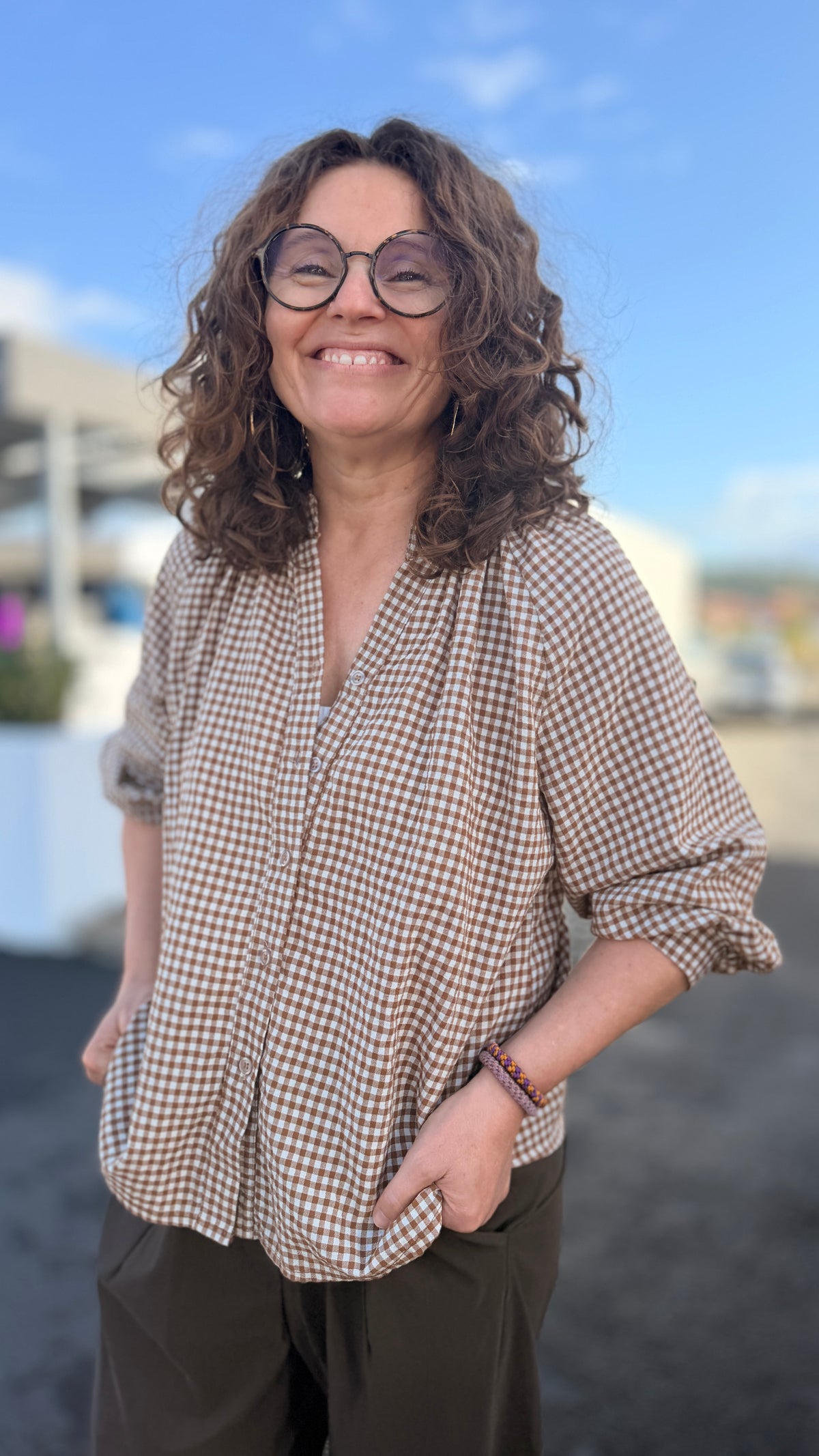 🧸Blouse Nalla – Vichy Femme