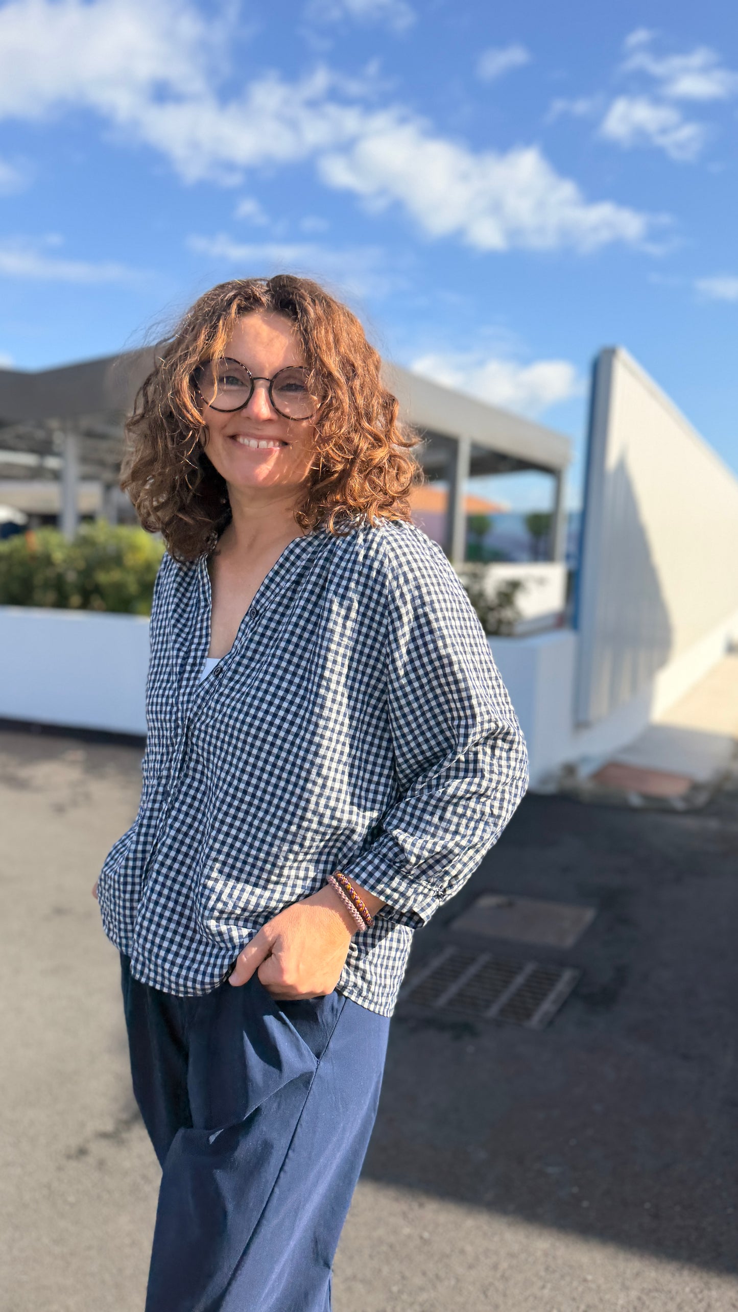 🧸Blouse Nalla – Vichy Femme