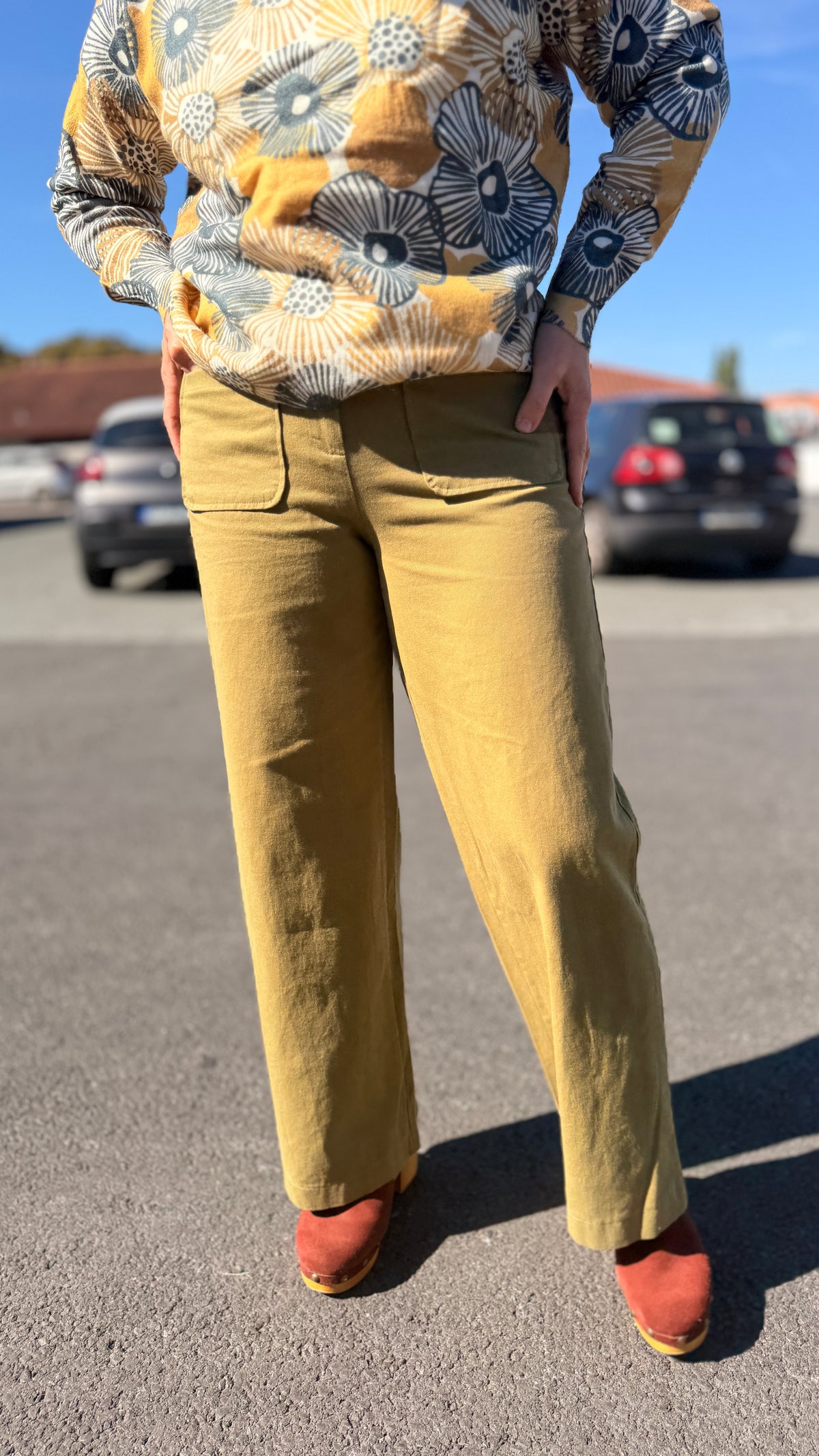 💚Pantalon Sophie – Kaki coton