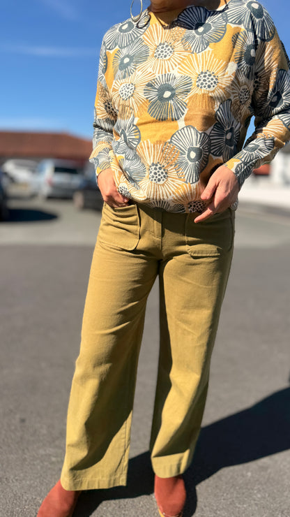 💚Pantalon Sophie – Kaki coton