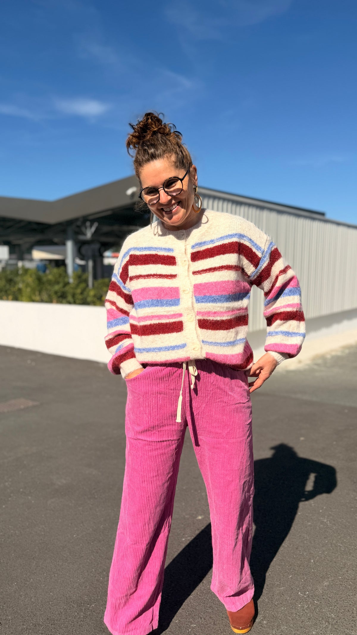🩷Pantalon Marianne – Velours Rose en Coton