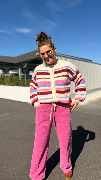 🩷Pantalon Marianne – Velours Rose en Coton