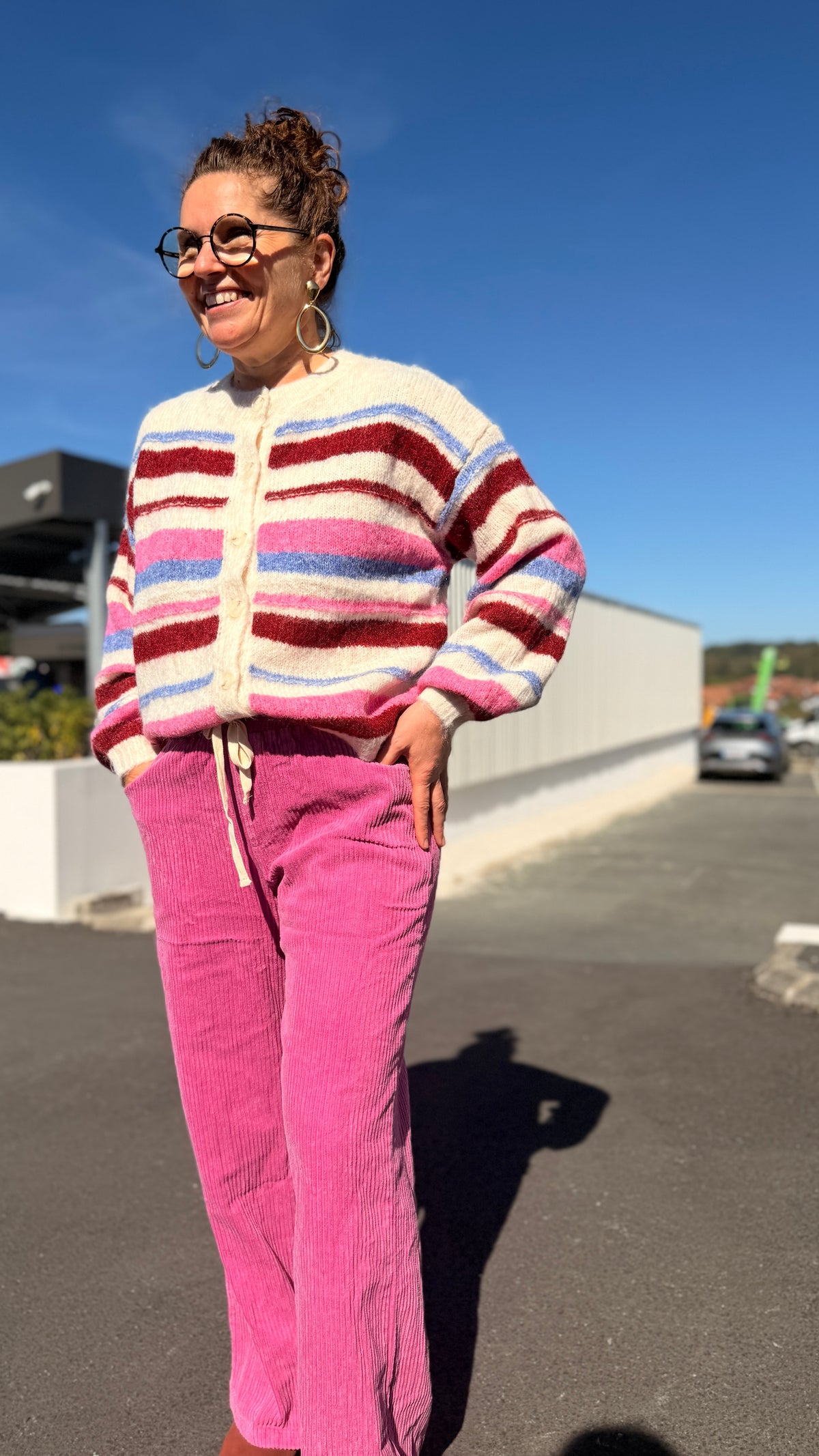 🩷Pantalon Marianne – Velours Rose en Coton