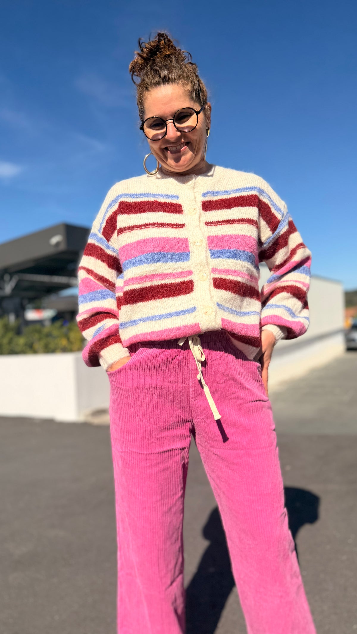 🩷Pantalon Marianne – Velours Rose en Coton