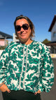 🌿Chemise Mia – Fleurie verte et noire