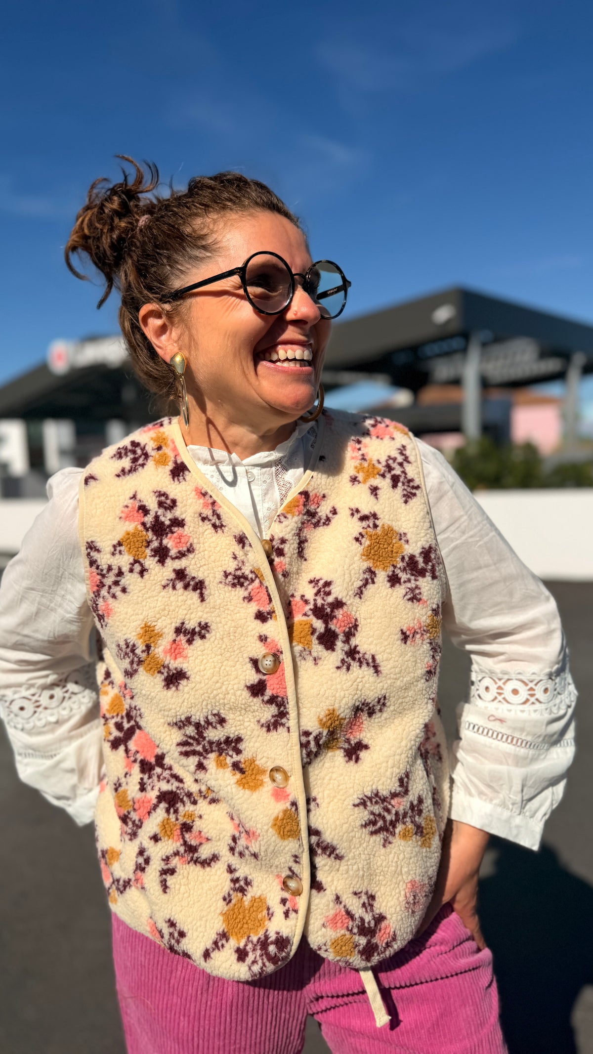 🌸Gilet Morgane – Sans manches à motifs