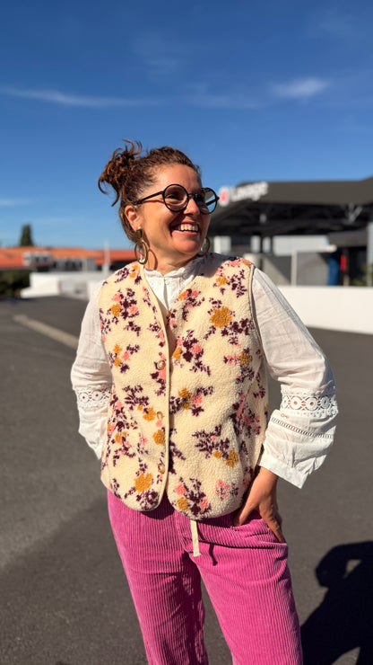 🌸Gilet Morgane – Sans manches à motifs