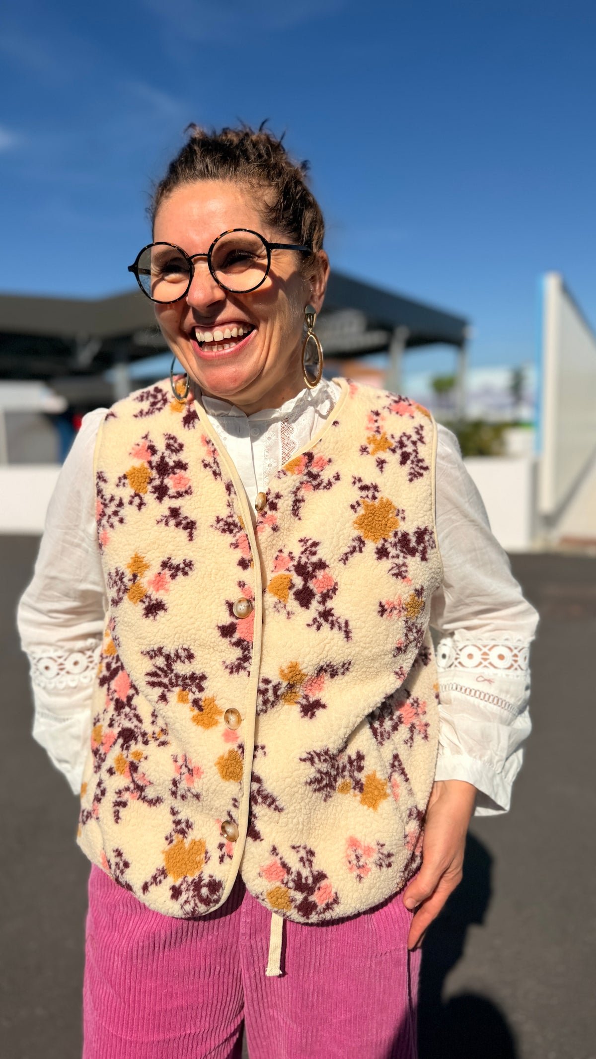 🌸Gilet Morgane – Sans manches à motifs