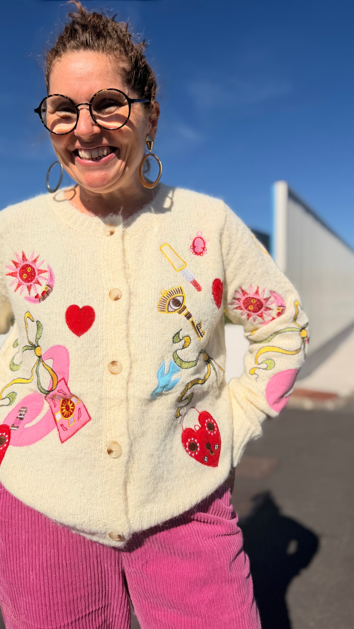 ✨Gilet Nantza – Brodé coloré en laine
