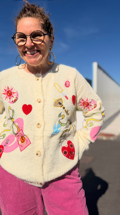 ✨Gilet Nantza – Brodé coloré en laine