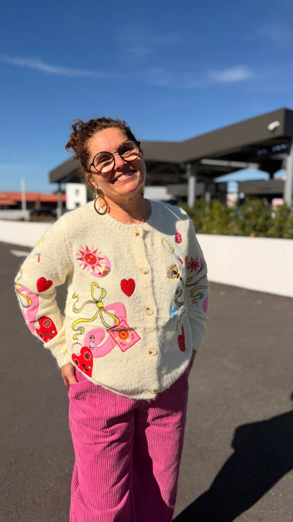 ✨Gilet Nantza – Brodé coloré en laine