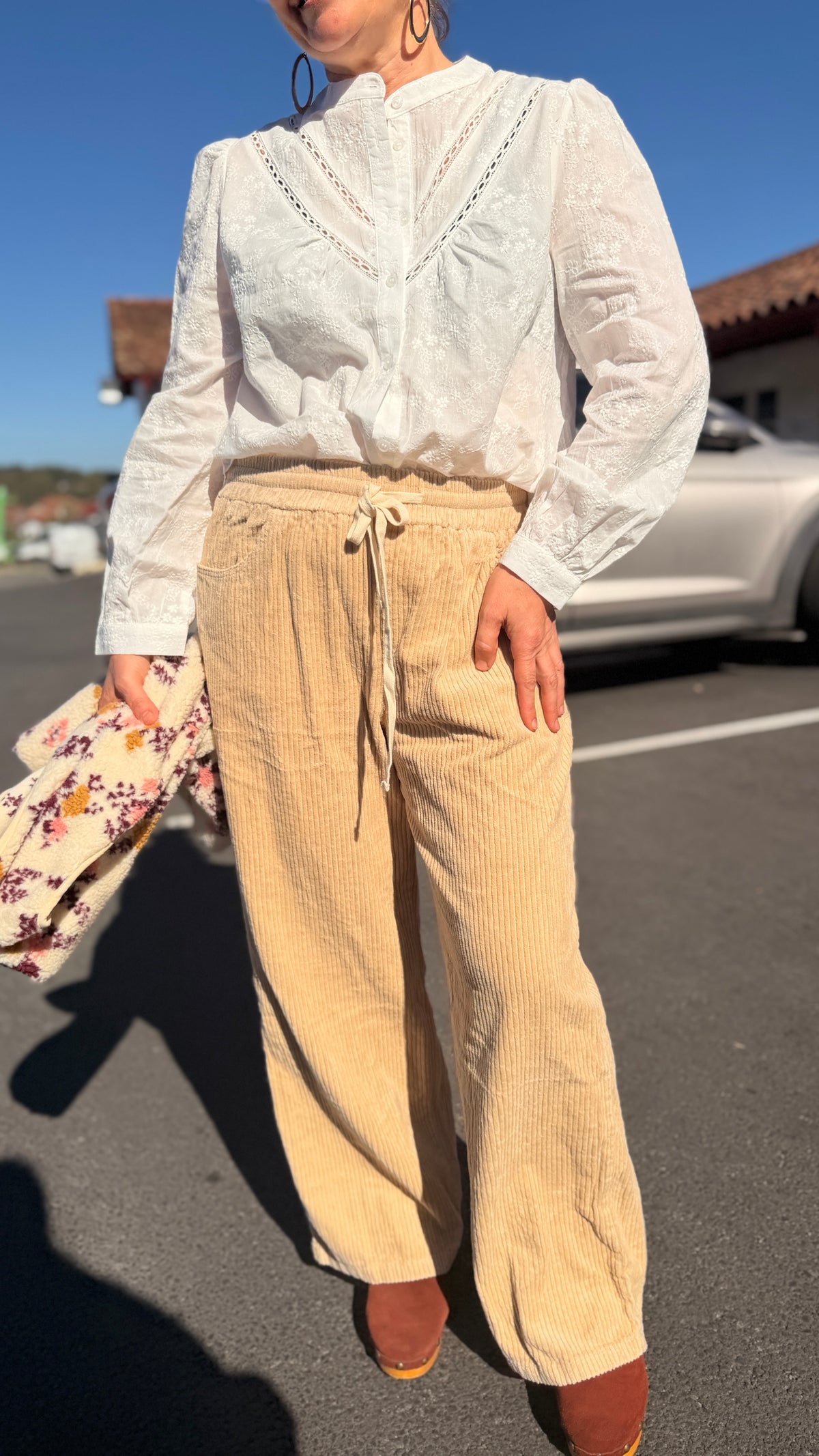 🤎Pantalon Marianne – Velours Beige en Coton