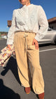 🤎Pantalon Marianne – Velours Beige en Coton