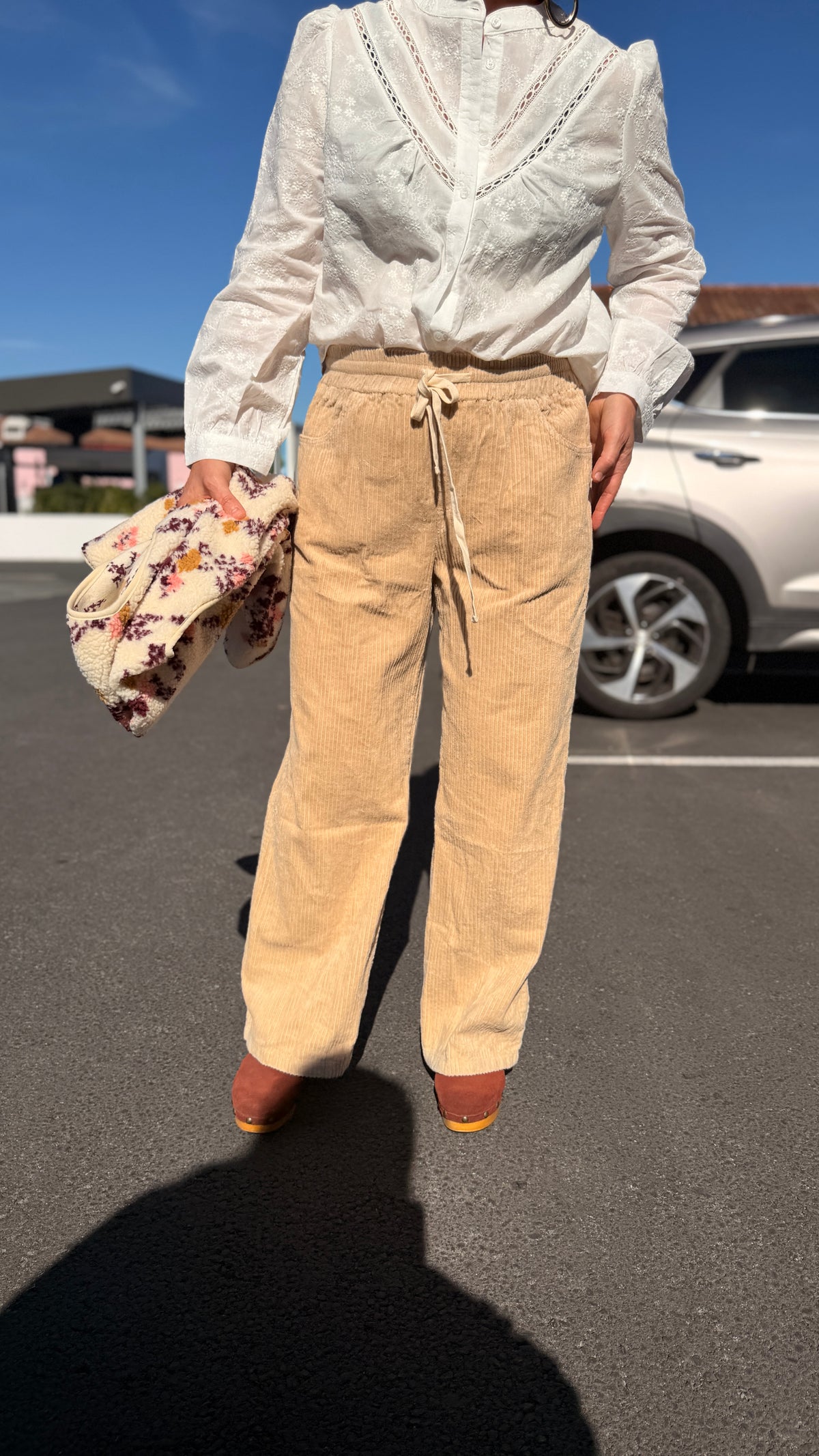🤎Pantalon Marianne – Velours Beige en Coton