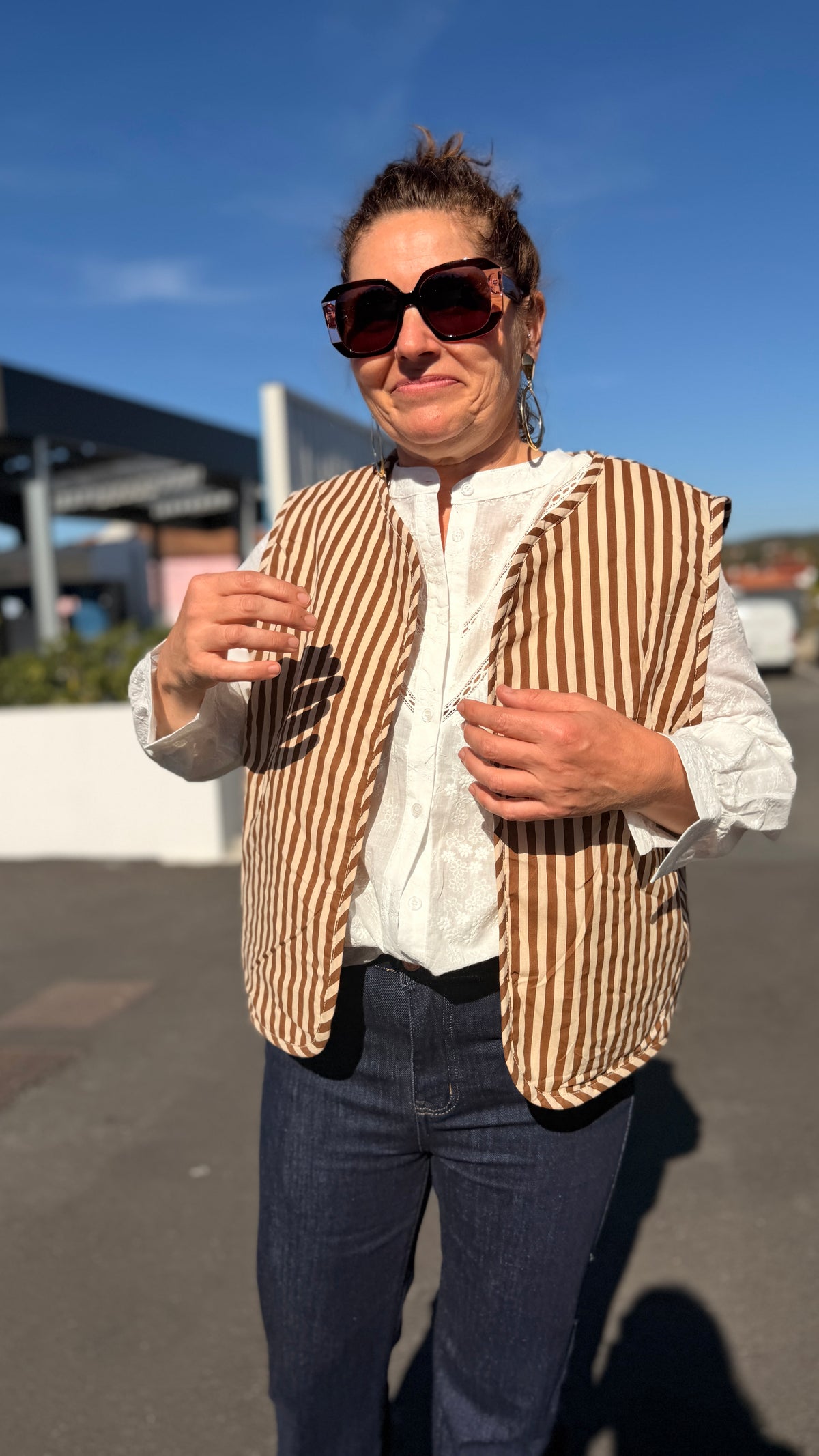 🧸Gilet teddy – Réversible bordeaux & écru
