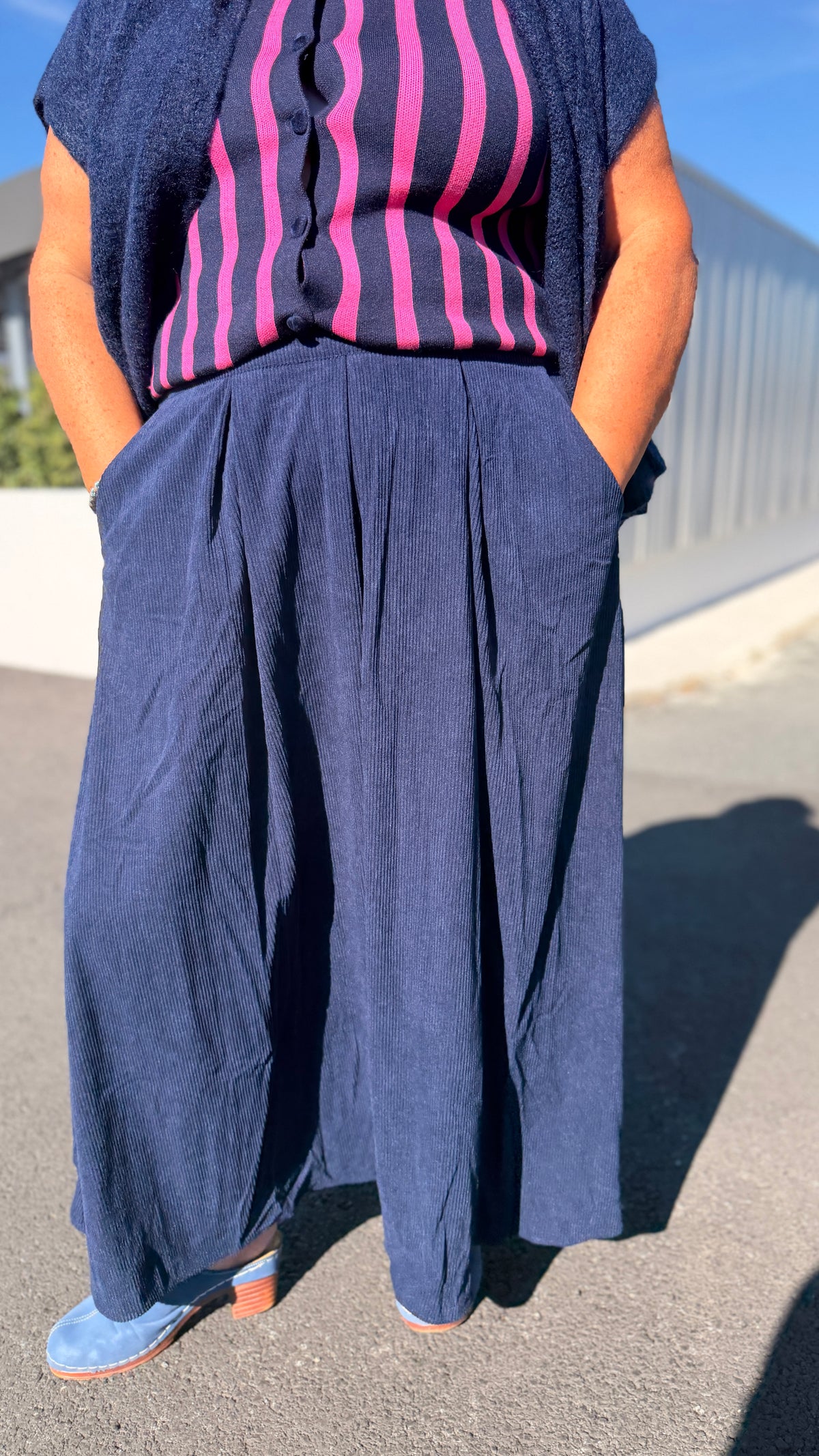 ✨Jupe Maria  – En velours bleu marine