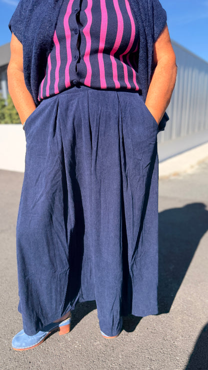 ✨Jupe Maria  – En velours bleu marine