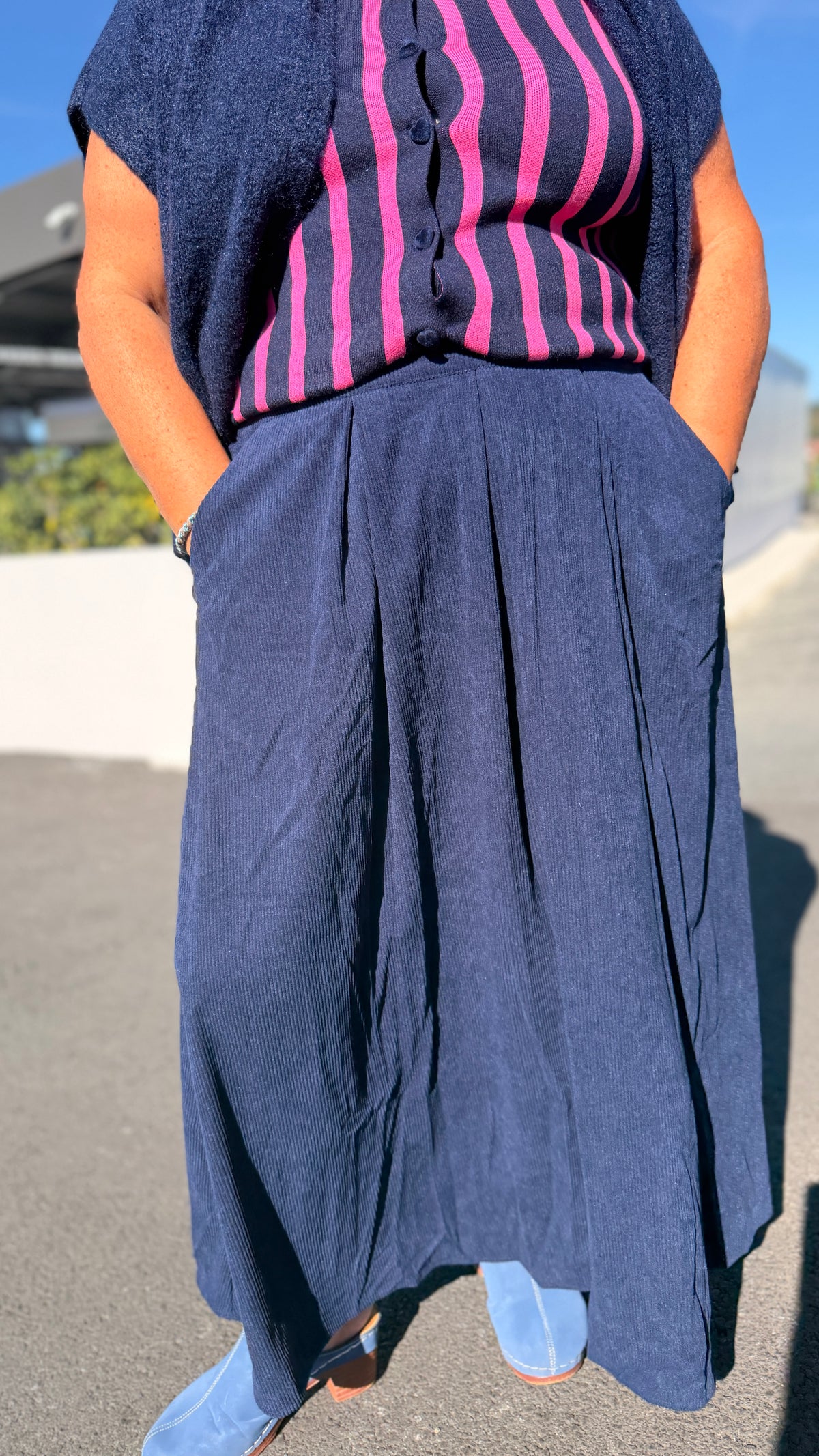 ✨Jupe Maria  – En velours bleu marine