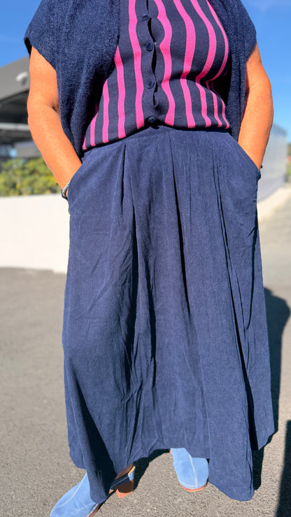 ✨Jupe Maria  – En velours bleu marine